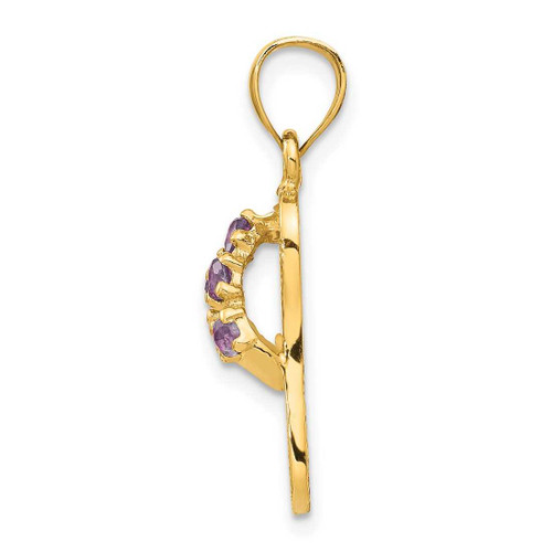Image of 14K Yellow Gold June/CZ Simulated Birthstone Flip Flop Pendant