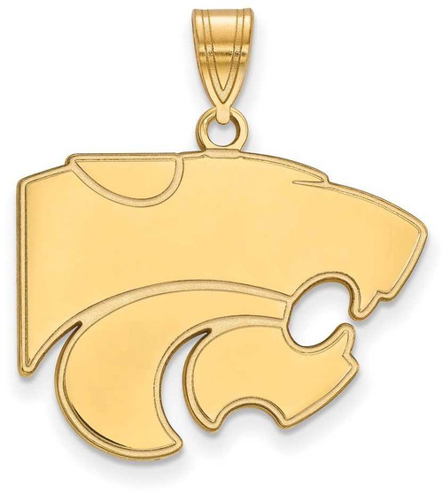 Image of 14K Yellow Gold Kansas State University Large Pendant by LogoArt (4Y004KSU)