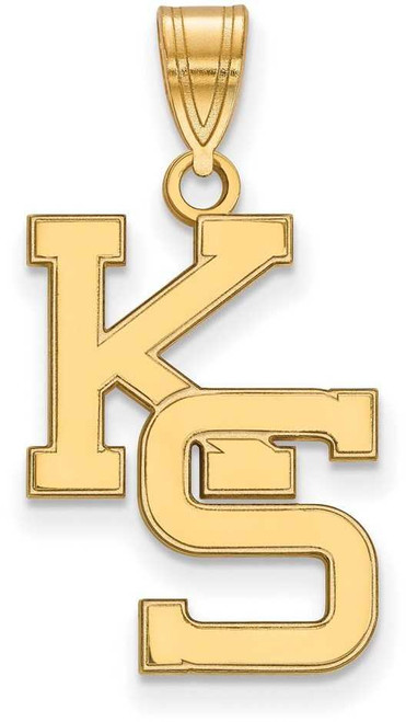 Image of 14K Yellow Gold Kansas State University Large Pendant by LogoArt (4Y046KSU)