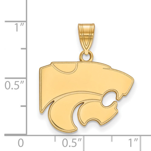 14K Yellow Gold Kansas State University Medium Pendant by LogoArt (4Y003KSU)