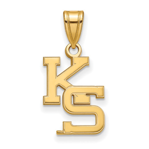 14K Yellow Gold Kansas State University Medium Pendant by LogoArt (4Y045KSU)