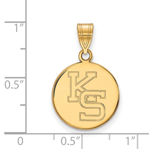 Image of 14K Yellow Gold Kansas State University Medium Pendant by LogoArt (4Y067KSU)