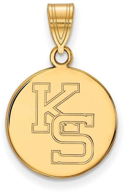 Image of 14K Yellow Gold Kansas State University Medium Pendant by LogoArt (4Y067KSU)