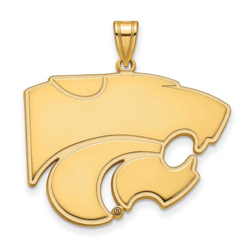 Image of 14K Yellow Gold Kansas State University XL Pendant by LogoArt (4Y005KSU)