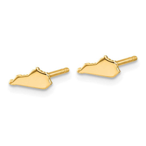 Image of 14K Yellow Gold Kentucky KY Small State Stud Earrings
