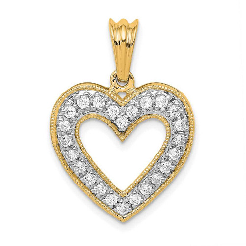 Image of 14k Yellow Gold Lab Grown Diamond SI1/SI2 GHI Heart Pendant