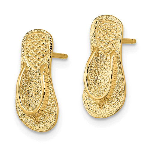 Image of 14K Yellow Gold Large Flip-Flop Post Earrings (Textured Straps)