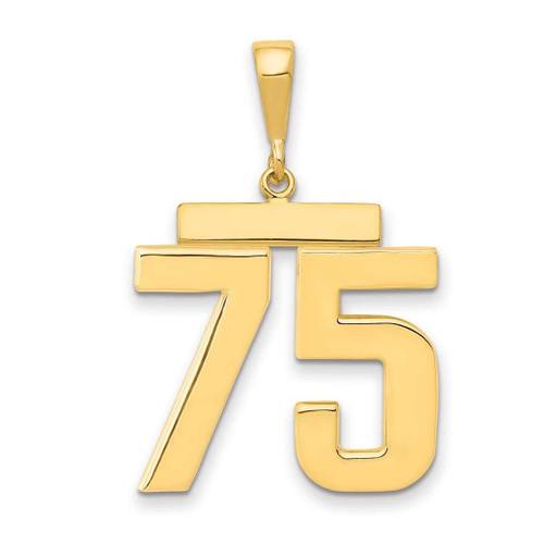 Image of 14K Yellow Gold Large Polished Number 75 Charm