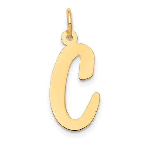 Image of 14K Yellow Gold Large Script Initial C Charm