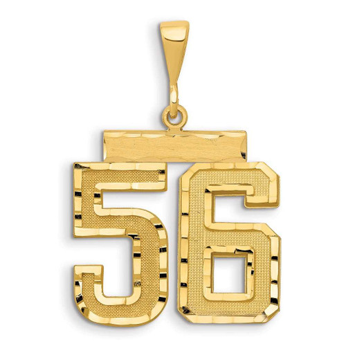 Image of 14K Yellow Gold Large Shiny-Cut Number 56 Pendant
