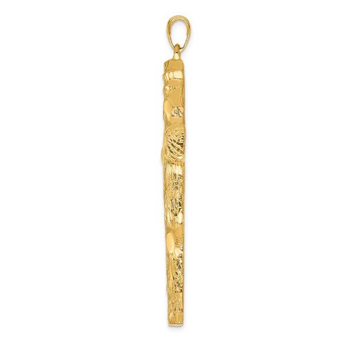 Image of 14K Yellow Gold Large Textured Cross Pendant