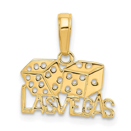 Image of 14K Yellow Gold Las Vegas w/ Dice Pendant