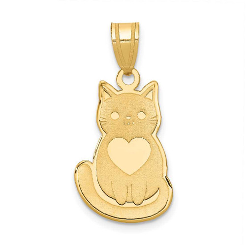 Image of 14K Yellow Gold Laser Cut Cat Charm