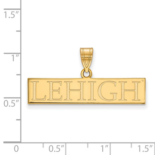 14K Yellow Gold Lehigh University Large Pendant by LogoArt (4Y006LHU)