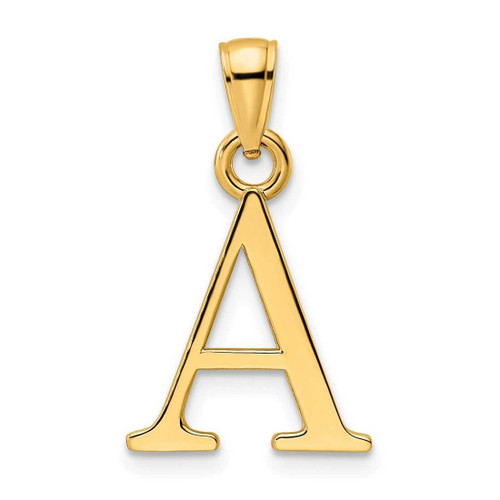 Image of 14K Yellow Gold Letter A Initial Pendant