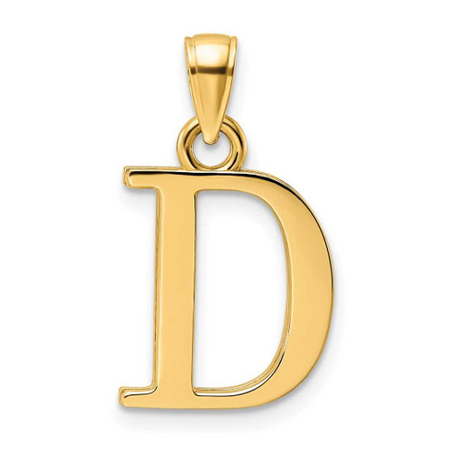 Image of 14K Yellow Gold Letter D Initial Pendant