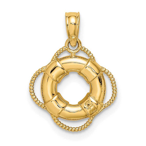 Image of 14K Yellow Gold Lifesaver Pendant