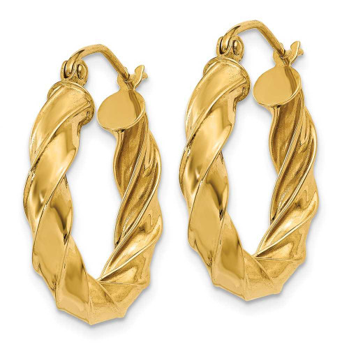 Image of 21mm 14K Yellow Gold Light Twisted Hoop Earrings TF592