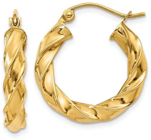 Image of 21mm 14K Yellow Gold Light Twisted Hoop Earrings TF592