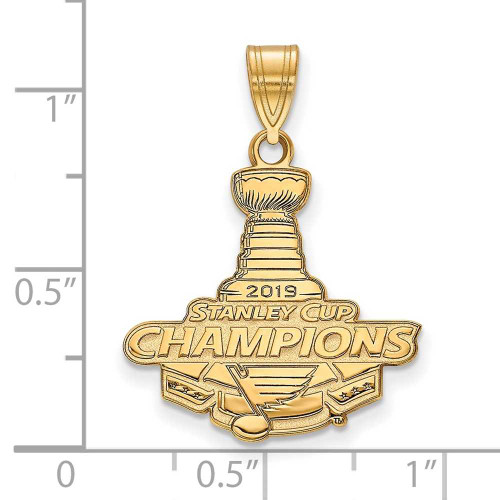 Image of 14k Yellow Gold LogoArt 2019 Stanley Cup Champions St. Louis Blues Large Pendant