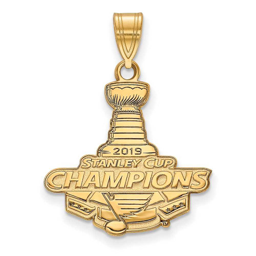 Image of 14k Yellow Gold LogoArt 2019 Stanley Cup Champions St. Louis Blues Large Pendant
