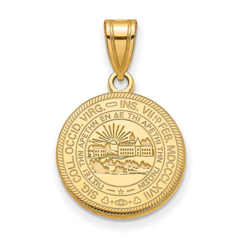 Image of 14k Yellow Gold LogoArt West Virginia University Medium Crest Pendant