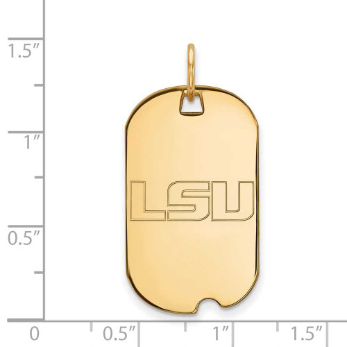 Image of 14K Yellow Gold Louisiana State University Small Dog Tag by LogoArt
