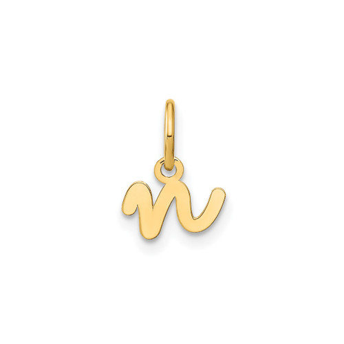 Image of 14K Yellow Gold Lower Case Letter N Initial Charm XNA1307Y/N
