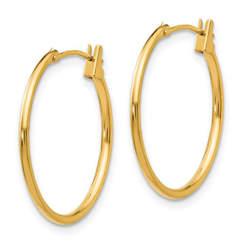Image of 21mm 14K Yellow Gold Madi K 1mm Hoop Earrings SE223