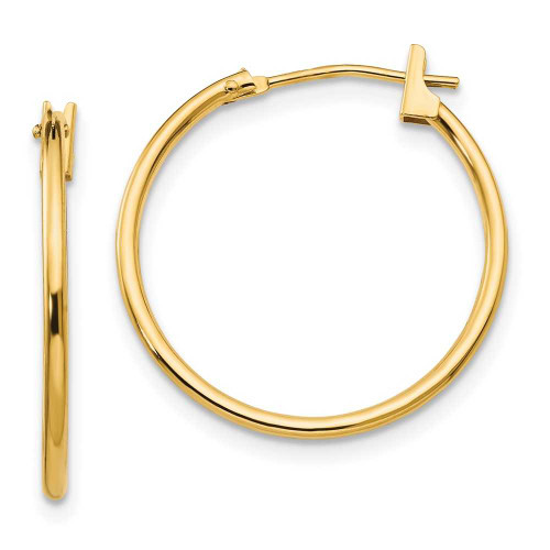 Image of 21mm 14K Yellow Gold Madi K 1mm Hoop Earrings SE223