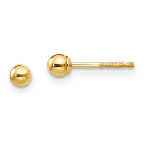 Image of 3mm 14K Yellow Gold Madi K 3mm Ball Screwback Earrings