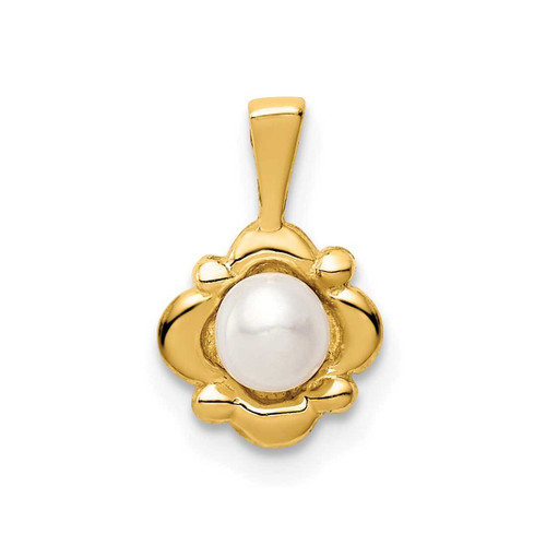 Image of 14K Yellow Gold Madi K 4-5mm White Button Freshwater Cultured Pearl Pendant