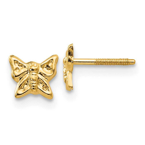 Image of 5mm 14K Yellow Gold Madi K Butterfly Screwback Earrings