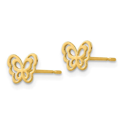 Image of 6mm 14K Yellow Gold Madi K Childrens Butterfly Post Earrings