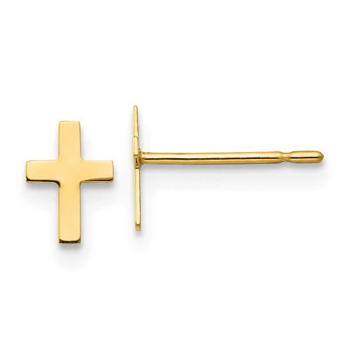 Image of 15mm 14K Yellow Gold Madi K Childrens Cross Post Earrings GK873