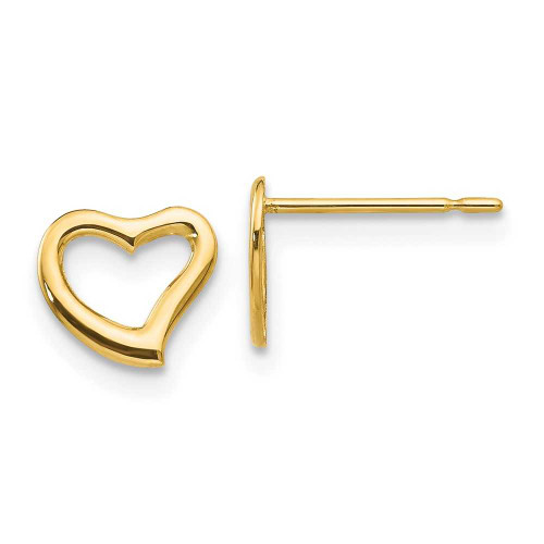 Image of 7mm 14K Yellow Gold Madi K Childrens Heart Post Earrings GK732