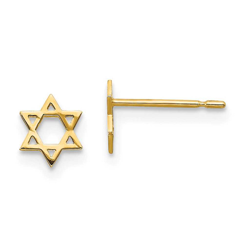 Image of 6mm 14K Yellow Gold Madi K Childrens Star Of David Post Earrings