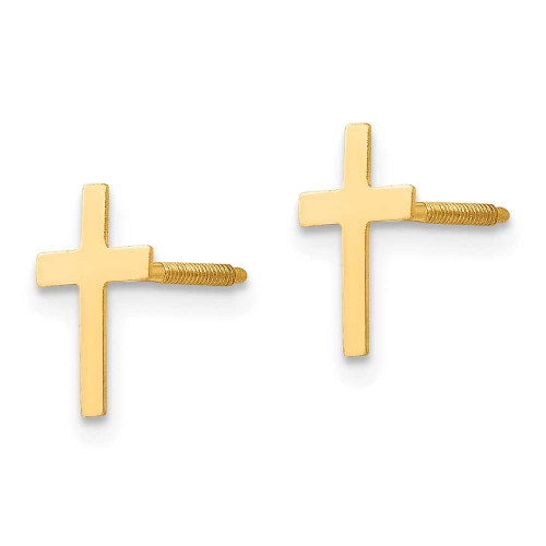 Image of 10mm 14K Yellow Gold Madi K Cross Post Earrings SE2210