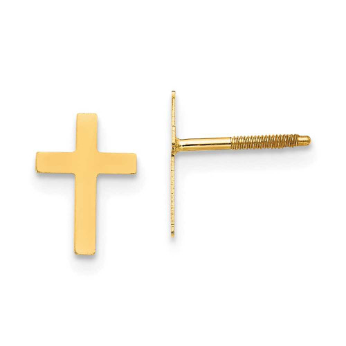 Image of 10mm 14K Yellow Gold Madi K Cross Post Earrings SE2210