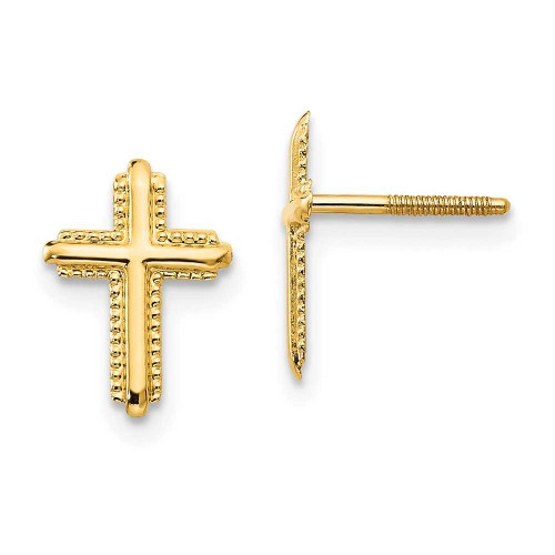 Image of 8mm 14K Yellow Gold Madi K Cross Post Earrings SE2212