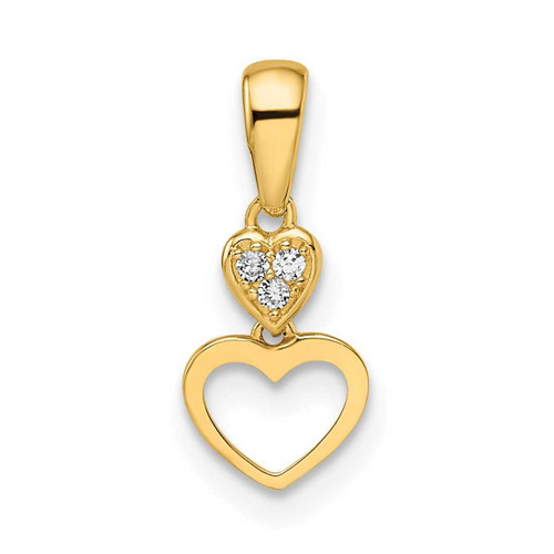 Image of 14K Yellow Gold Madi K CZ Hearts Dangle Pendant