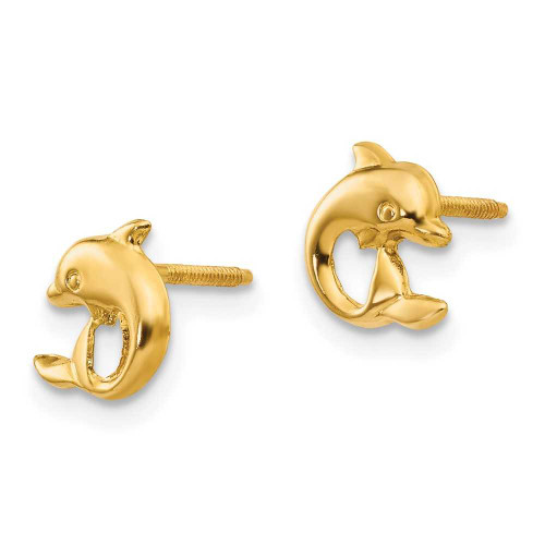Image of 8mm 14K Yellow Gold Madi K Dolphin Post Earrings SE2031