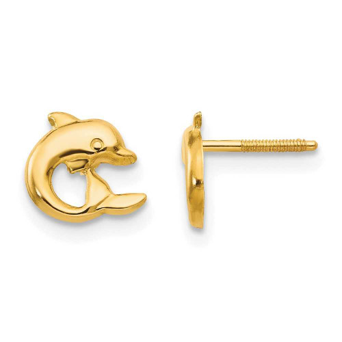 Image of 8mm 14K Yellow Gold Madi K Dolphin Post Earrings SE2031