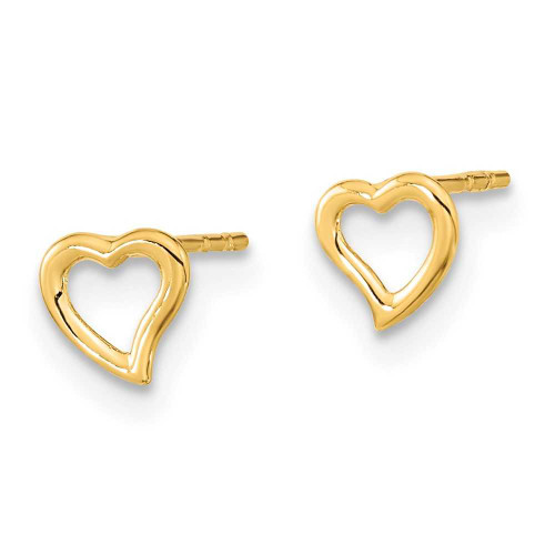Image of 5mm 14K Yellow Gold Madi K Double Heart Post Earrings
