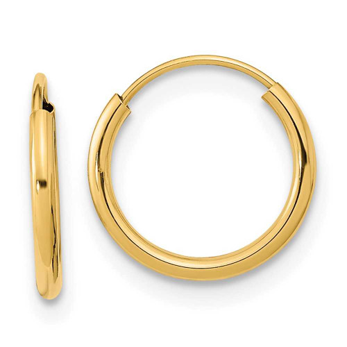 Image of 12mm 14K Yellow Gold Madi K Endless Hoop Earrings GK565