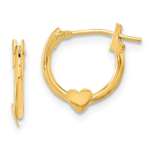 Image of 9mm 14K Yellow Gold Madi K Heart Hoop Earrings GK254