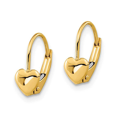 Image of 12mm 14K Yellow Gold Madi K Heart Leverback Earrings