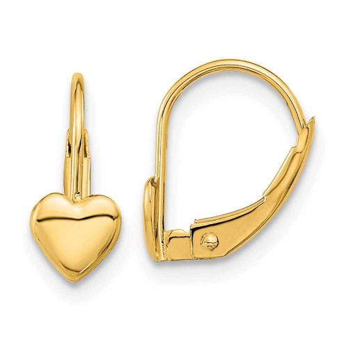 Image of 12mm 14K Yellow Gold Madi K Heart Leverback Earrings