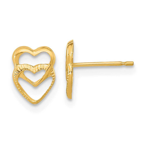 Image of 8mm 14K Yellow Gold Madi K Hearts Post Earrings SE2035