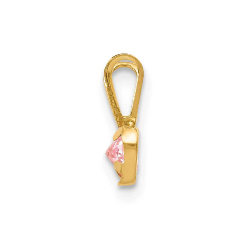 Image of 14K Yellow Gold Madi K Pink CZ Heart Pendant